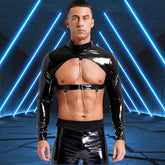 Metallic Mischief Patent Leather Crop Top